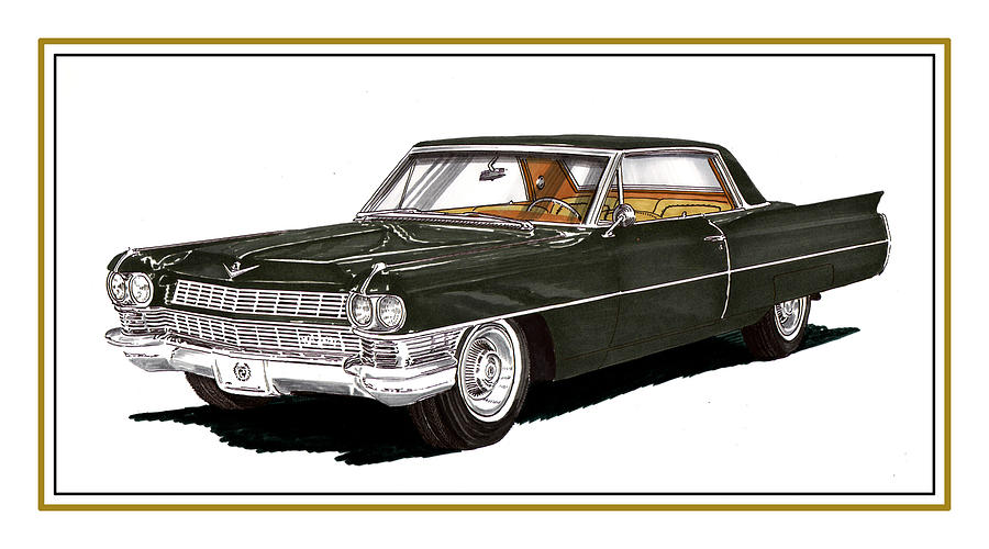 1964 Cadillac Coupe DeVille Painting by Jack Pumphrey