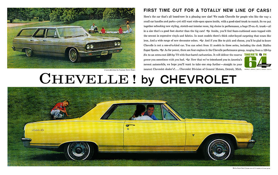 300 Digital Art - 1964 Chevelle by Chevrolet by Digital Repro Depot
