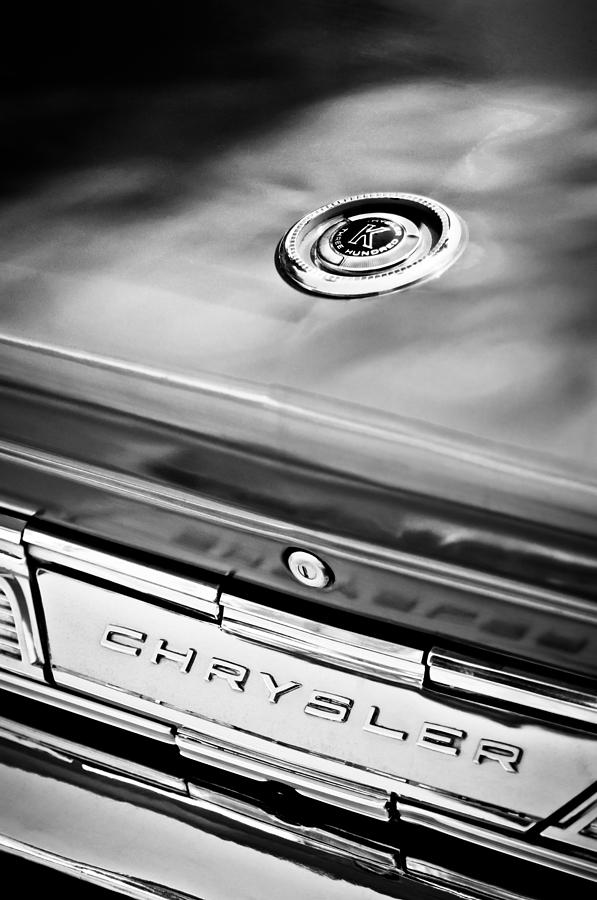 1964 Chrysler 300K Convertible Emblem -3529bw Photograph by Jill Reger