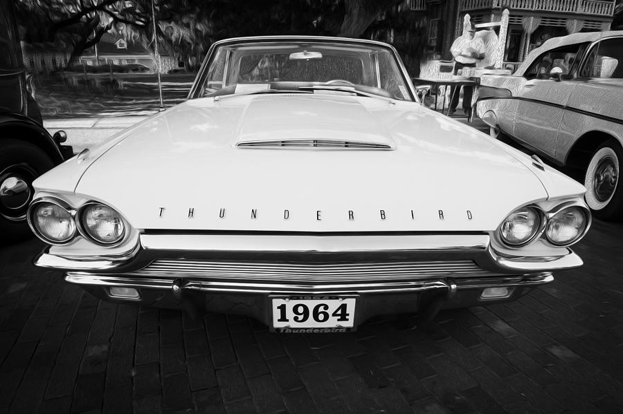 1964 Ford Thunderbird Painted BW Photograph by Rich Franco