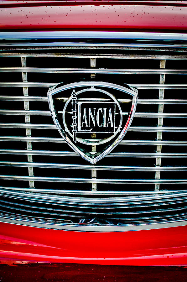 1964 Lancia Flavia Grille Emblem -0105c Photograph by Jill Reger