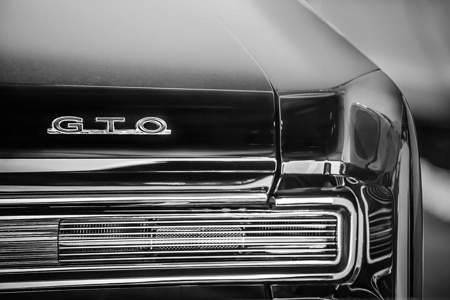 1964 Pontiac GTO Convertible Taillight Emblem -1039bw Photograph by Jill Reger