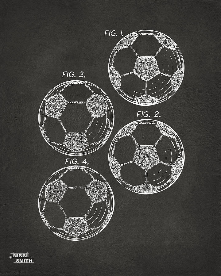 Soccer Digital Art - 1964 Soccerball Patent Artwork - Gray by Nikki Marie Smith