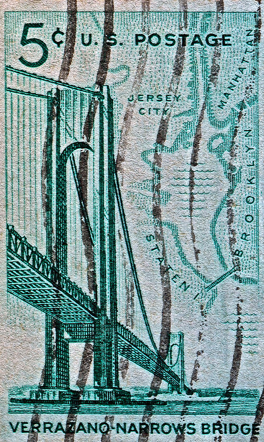 1964 Verrazano Narrows Bridge Stamp Photograph by Bill Owen
