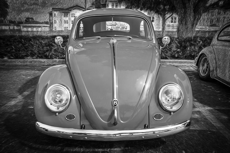 1964 Volkswagen Beetle VW Bug BW Photograph by Rich Franco