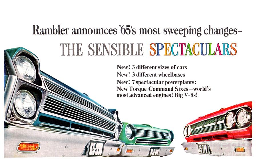 1965 - Rambler - Ambassador - American - Automobile Advertisement - Color Digital Art by John Madison