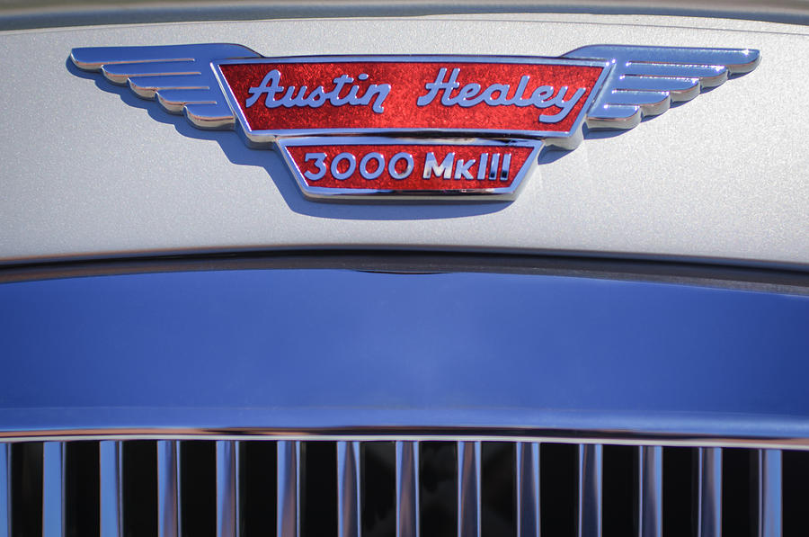 1965 Austin-Healey BJ8 MK III Sports Convertible Emblem Photograph by Jill Reger