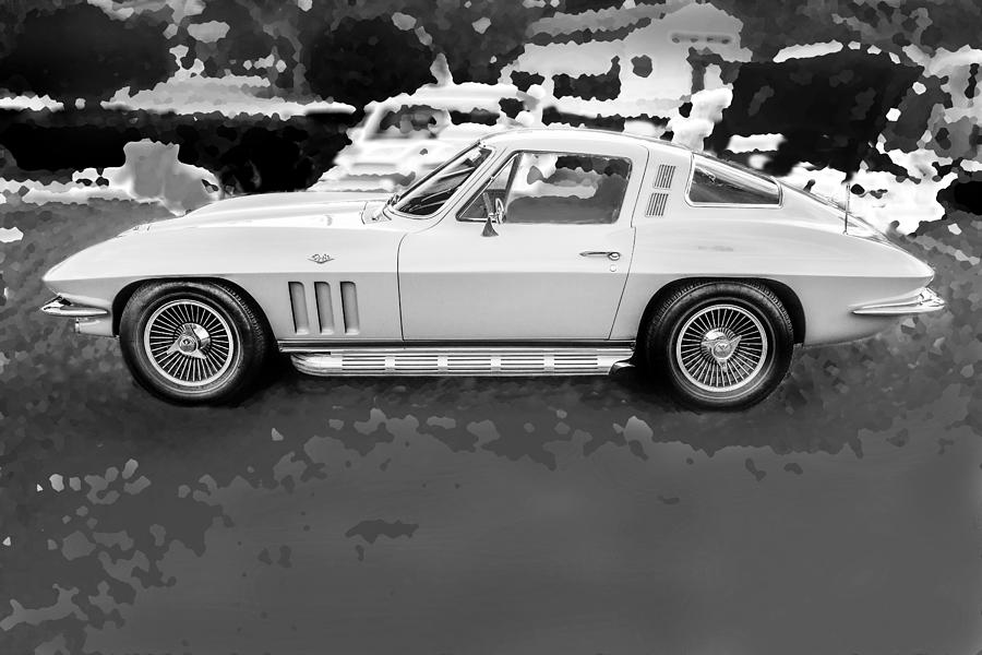 1965 Chevrolet Corvette Sting Ray Coupe BW Photograph by Rich Franco