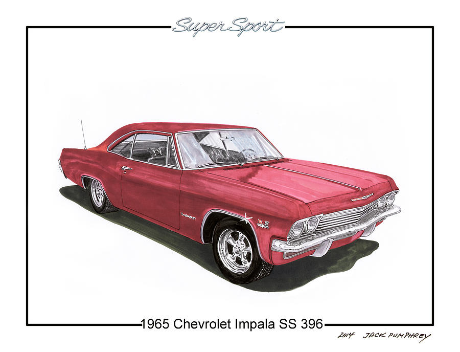 1965 Chevrolet Impala S S 396 Painting by Jack Pumphrey