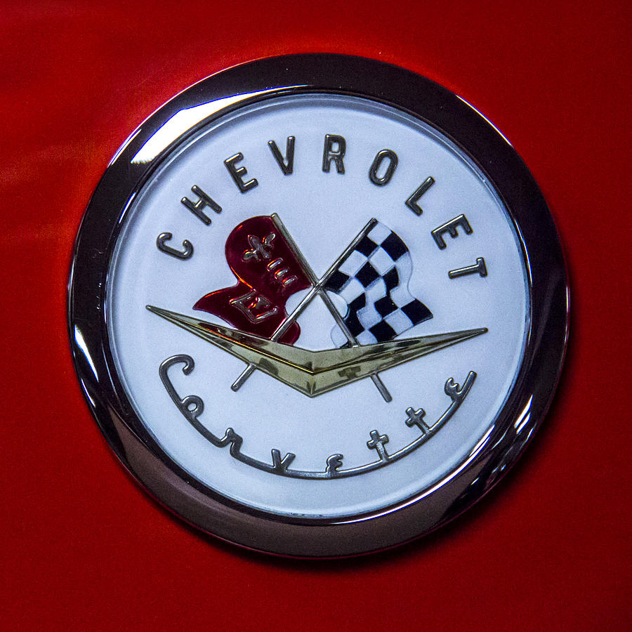 1965 Corvette Sting Ray Hood Emblem Photograph by Ben and Raisa Gertsberg
