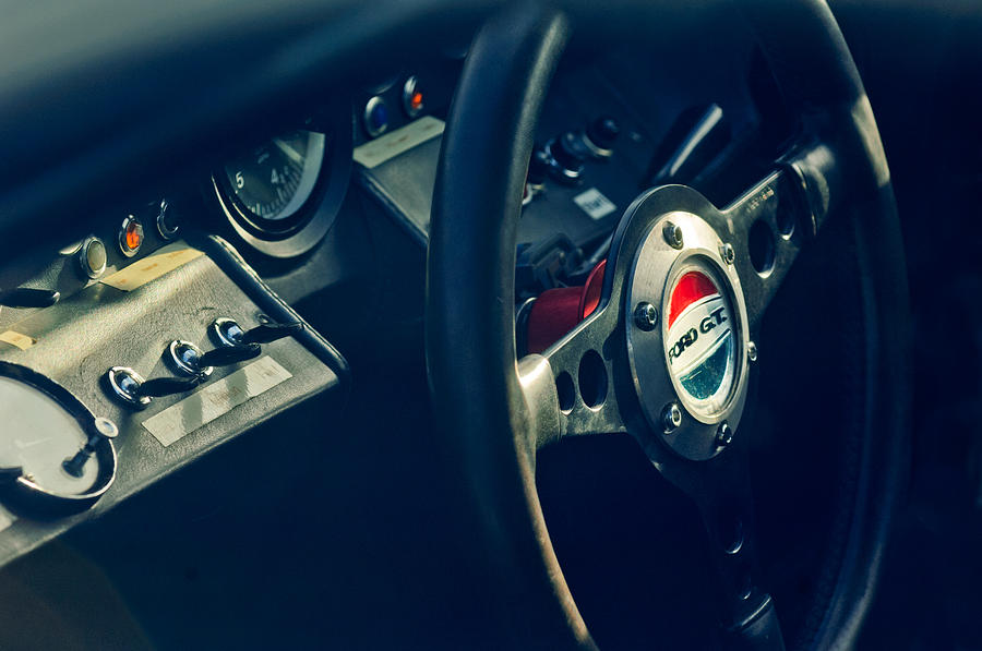 1965 Ford GT 40 Steering Wheel Emblem Photograph by Jill Reger
