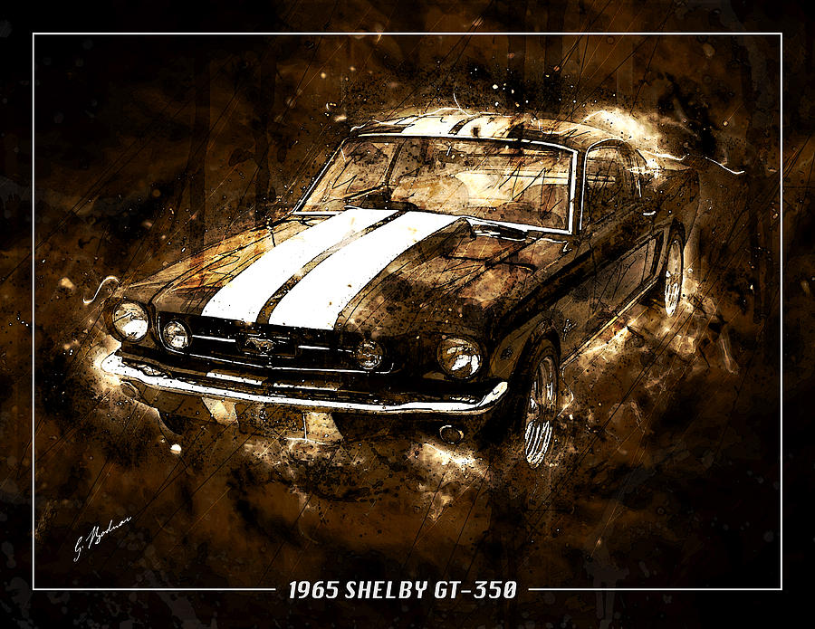 1965 Ford Shelby Mustang GTO-350 #5 Digital Art by Gary Bodnar