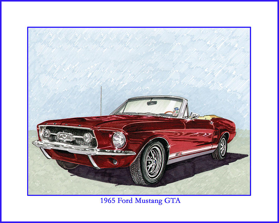 1965 Mustang G T A Convertible Painting by Jack Pumphrey