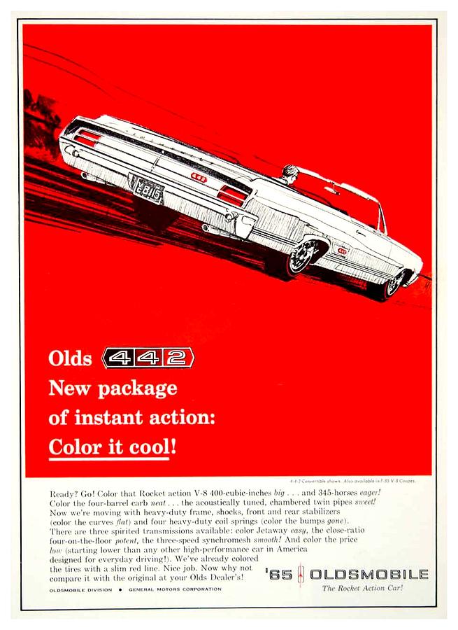 1965 - Oldsmobile 442 Convertible - Advertisement Digital Art by John Madison