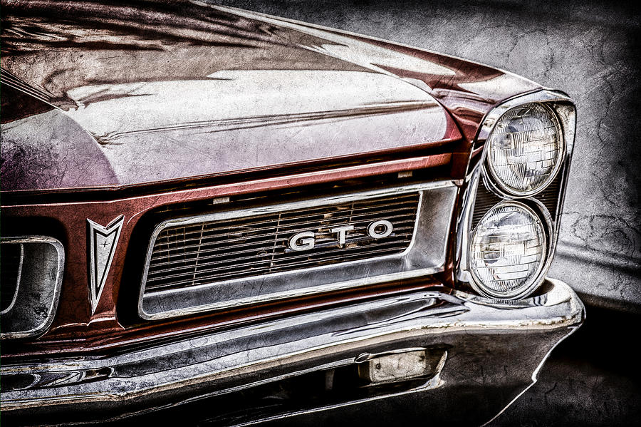 Car Photograph - 1965 Pontiac GTO Grille Emblem -0442ac by Jill Reger