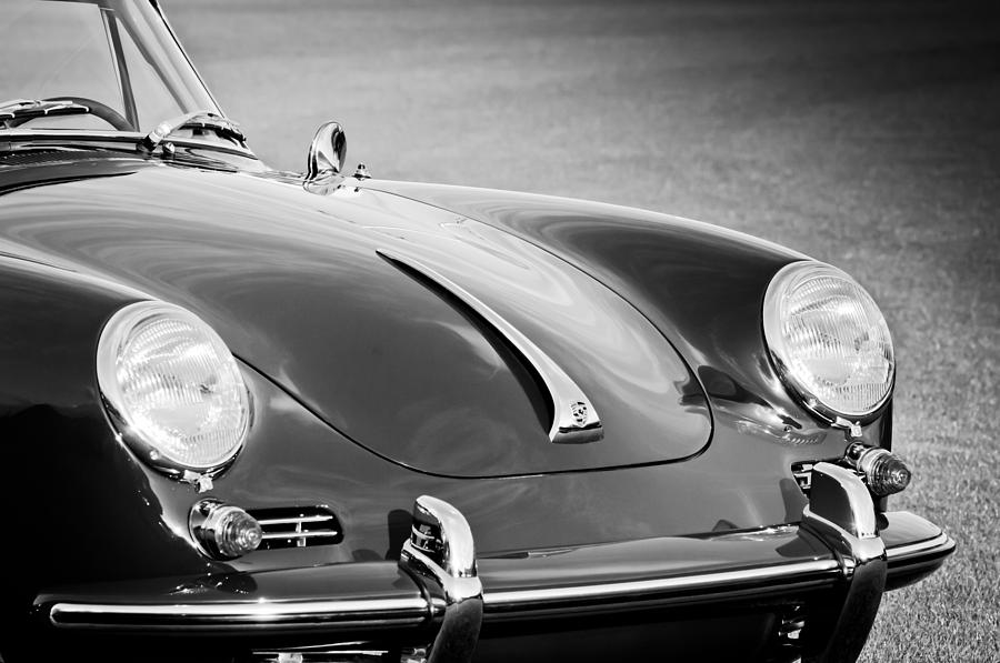 Black And White Photograph - 1965 Porsche 356c Cabriolet -1088bw by Jill Reger