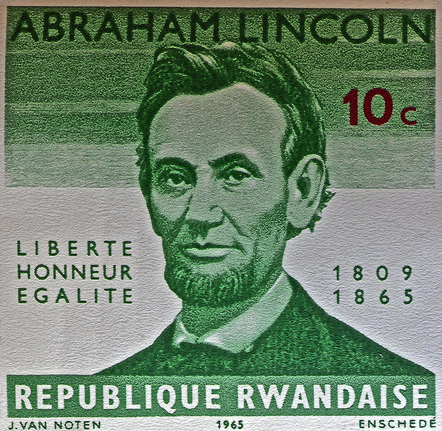 1965 Rwanda Abraham Lincoln Stamp Photograph by Bill Owen