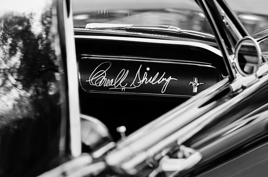 Car Photograph - 1965 Shelby Prototype Ford Mustang carroll shelby signature by Jill Reger