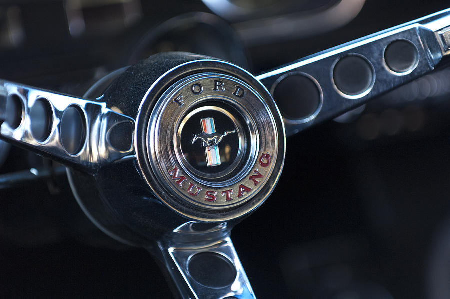 1965 Shelby Prototype Ford Mustang Steering Wheel Emblem -0356c Photograph by Jill Reger