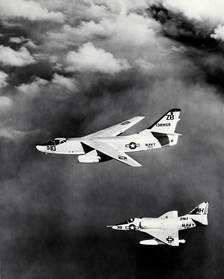1965 USN Skyhawk and Skywarrior Photograph by Historic Image