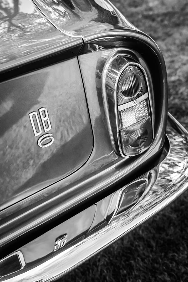 1966 Aston Martin DB6 Taillight Emblem -0618bw Photograph by Jill Reger