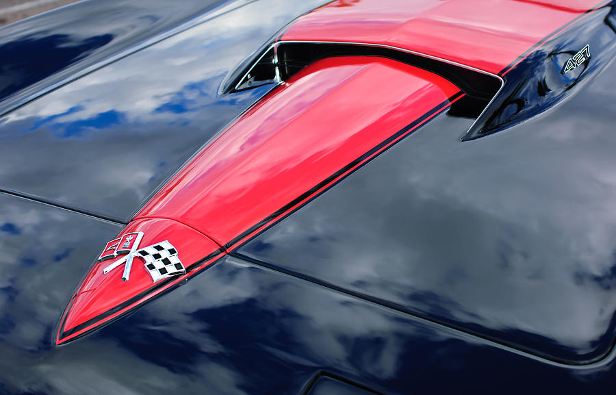 1966 Chevrolet Corvette Hood Emblem Photograph by Jill Reger