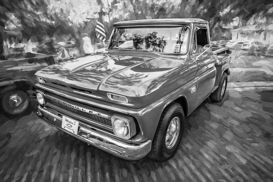 1966 Chevy C10 Pick Up Truck Painted BW Photograph by Rich Franco