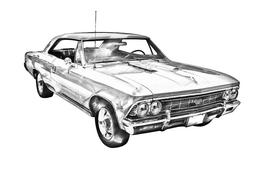 1966 Chevy Chevelle SS 396 Illustration Photograph by Keith Webber Jr