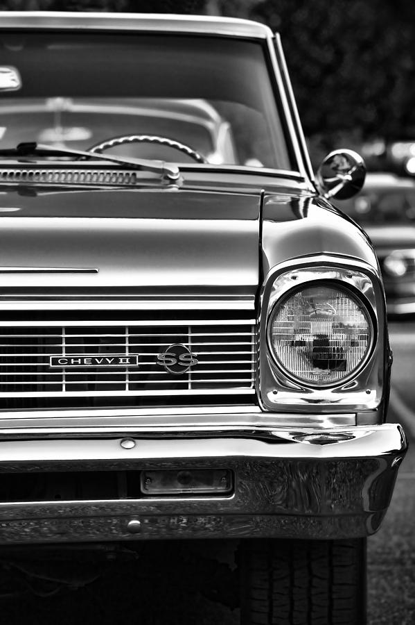 1966 Chevy II SS in Black and White Photograph by Gordon Dean II