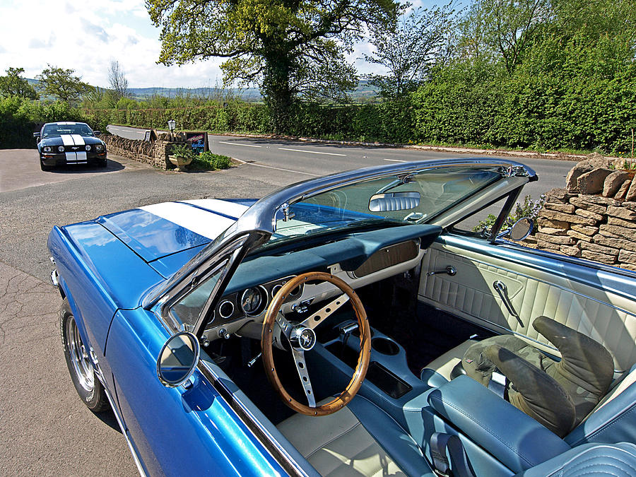 Ford Mustang Photograph - 1966 Convertible Mustang on Tour in the Cotswolds by Gill Billington