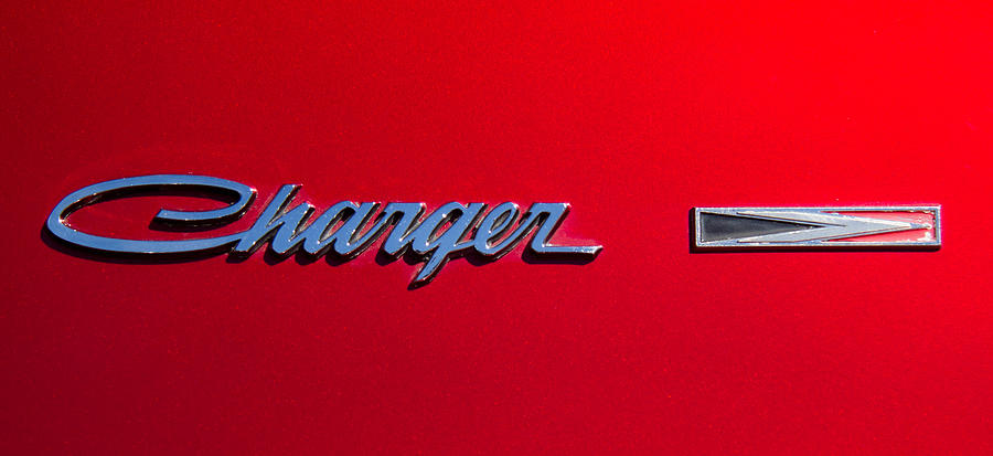 1966 Dodge Charger Fender Badge Photograph by Roger Mullenhour