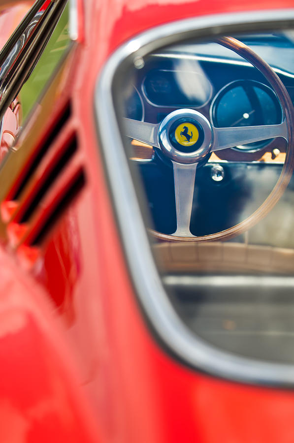 1966 Ferrari 275 GTB Steering Wheel -0408c Photograph by Jill Reger