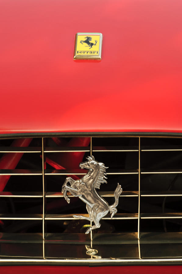 1966 Ferrari 330 GTC Coupe Hood Ornament Photograph by Jill Reger