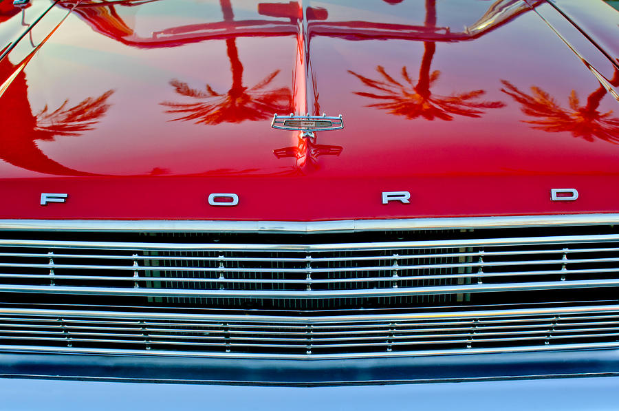 Car Photograph - 1966 Ford Galaxie 500 Convertible Grille by Jill Reger