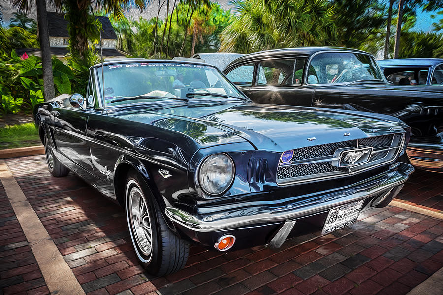 1966 Ford Mustang Convertible Painted Photograph by Rich Franco 1966 Ford Mustang Convertible Painted Photograph by Rich Franco