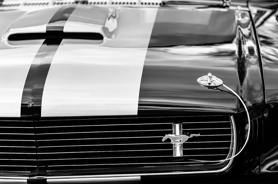 1966 Ford Mustang Grille Emblem -0947bw Photograph by Jill Reger - Pixels