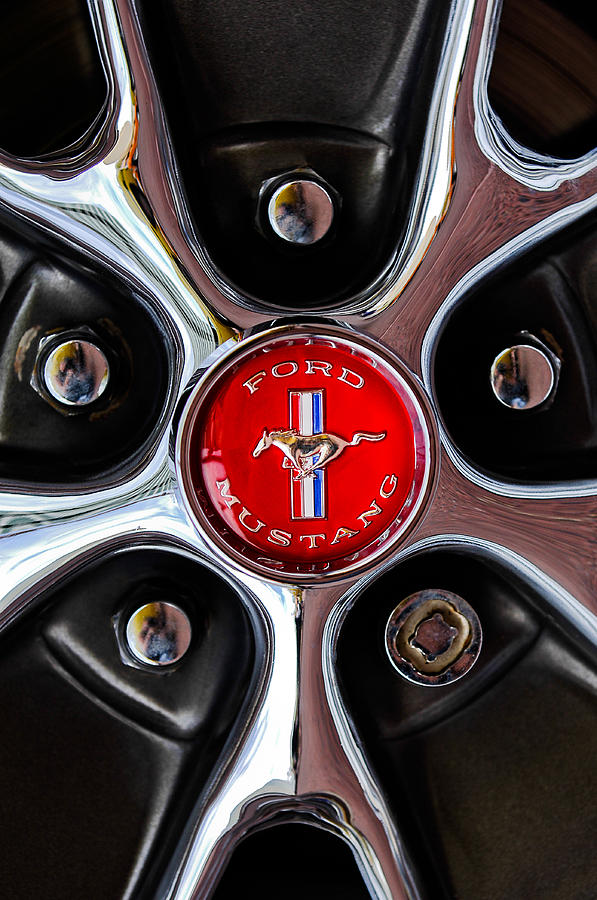 1966 Ford Mustang GT Wheel Emblem Photograph by Jill Reger