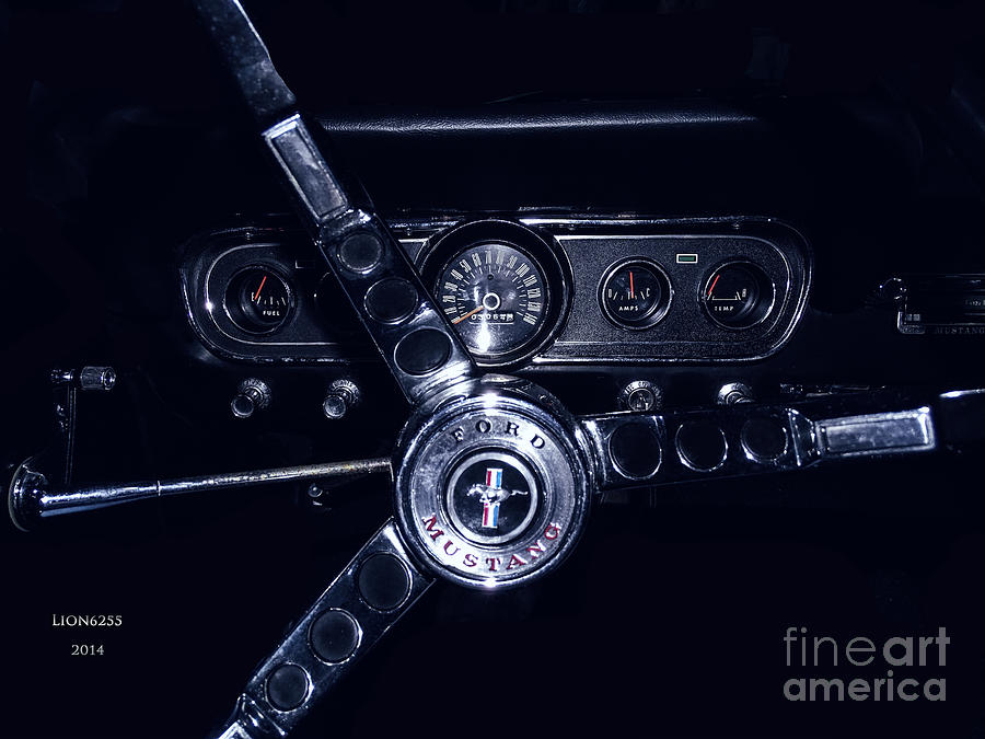 1966 Ford Mustang Steering Wheel Photograph by Melissa Messick