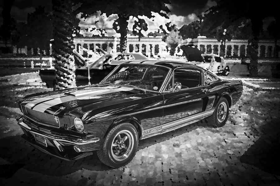 1966 Ford Shelby Mustang Hertz Edition BW Photograph by Rich Franco