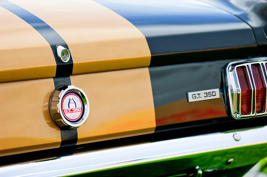 Cobra Photograph - 1966 Shelby GT350 Taillight Emblem by Jill Reger