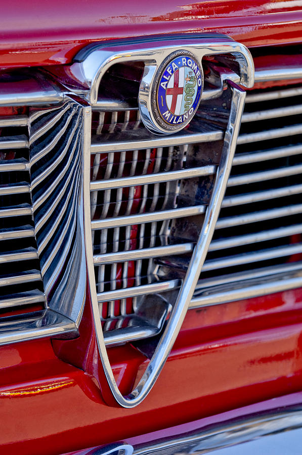 1967 Alfa Romeo Giulia Super Grille Emblem Photograph by Jill Reger ...