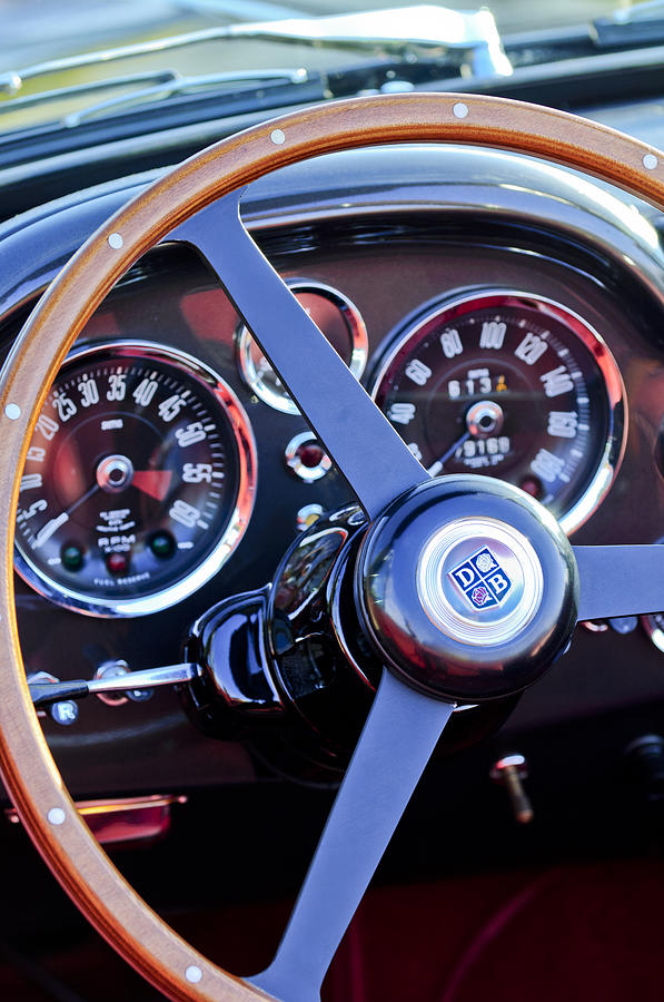 1967 Aston Martin DB6 Volante Steering Wheel 2 Photograph by Jill Reger
