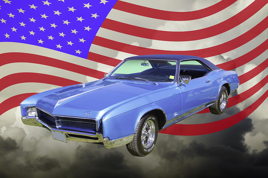 1967 Buick Riviera With United States Flag Photograph by Keith Webber Jr
