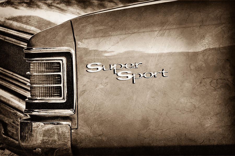 Car Photograph - 1967 Chevrolet Chevelle SS Super Sport Taillight Emblem by Jill Reger