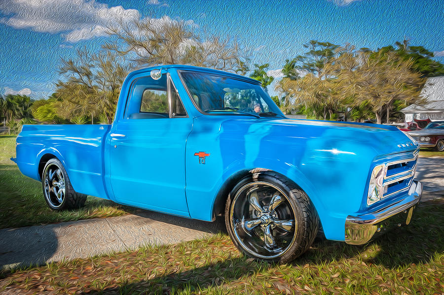 1967 Chevy Silverado Pick up Truck Painted Photograph by Rich Franco