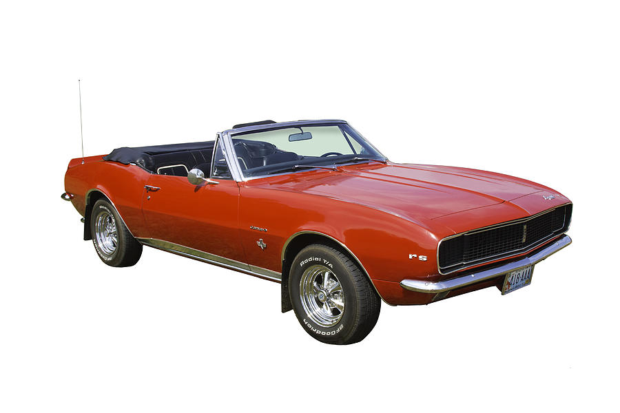 1967 Convertible Red Camaro Muscle Car Photograph by Keith Webber Jr