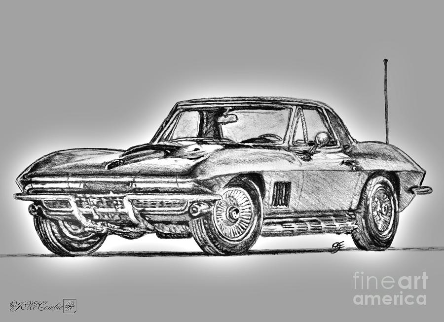 Transportation Drawing - 1967 American Muscle by J McCombie
