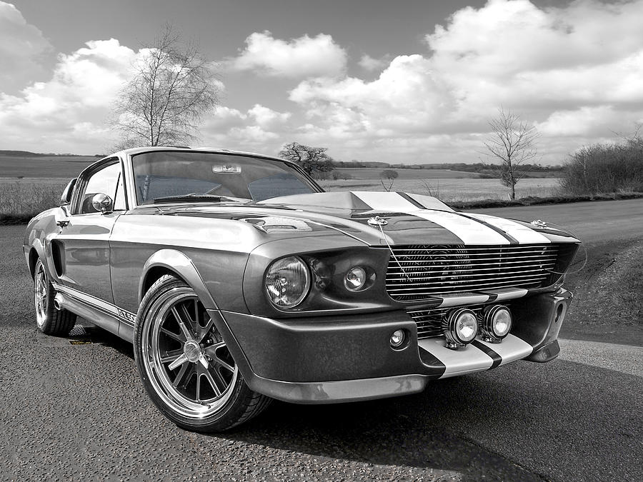 Ford Mustang Photograph - 1967 Eleanor Mustang in Black and White by Gill Billington