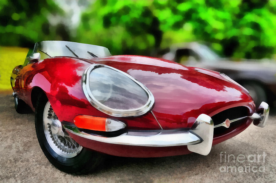 Car Painting - 1967 Jaguar E Type by George Atsametakis