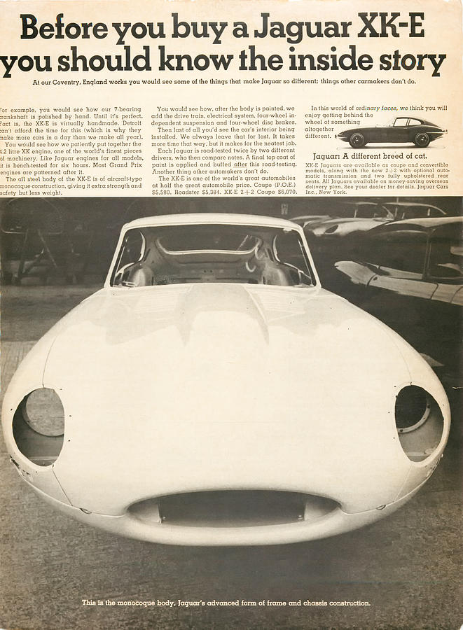 1967 Jaguar XK E Digital Art by Georgia Clare